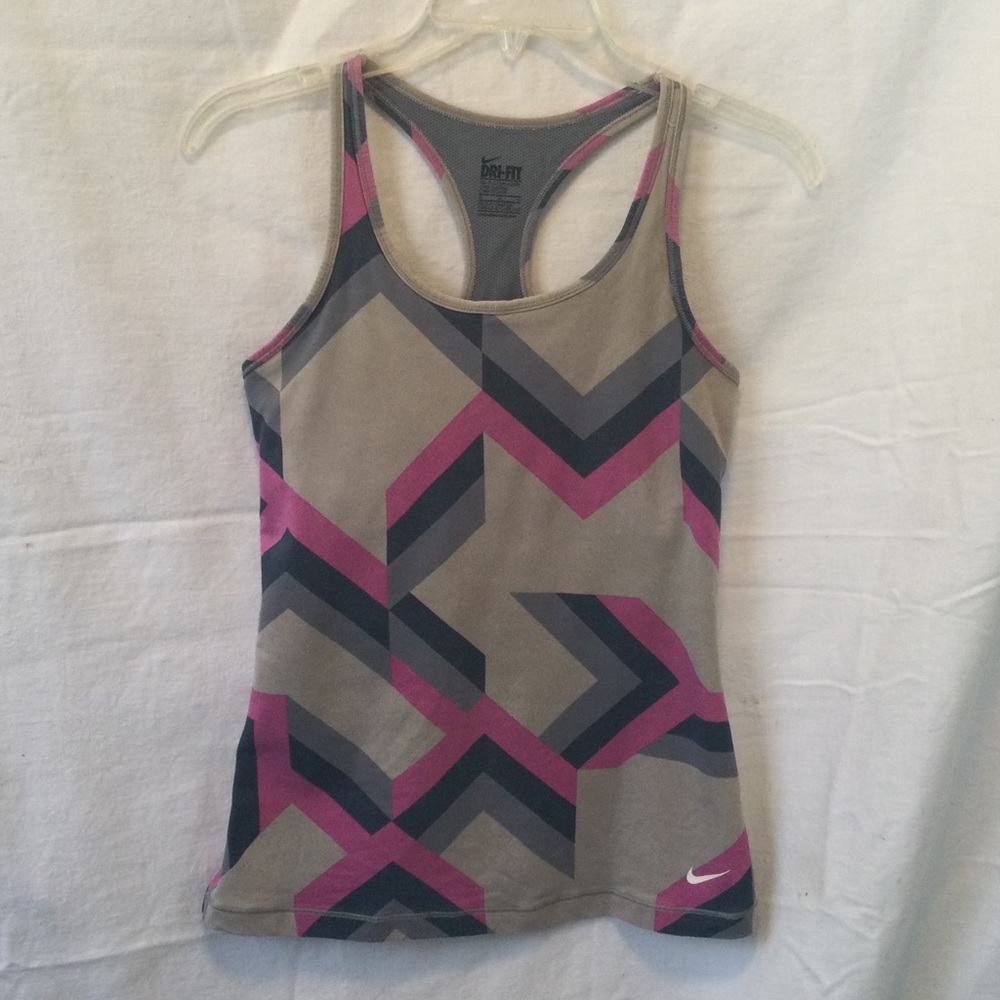 NIKE Tank Top BRA TOP sz M Athletic DRI-FIT fabric, FITTED, T-back style